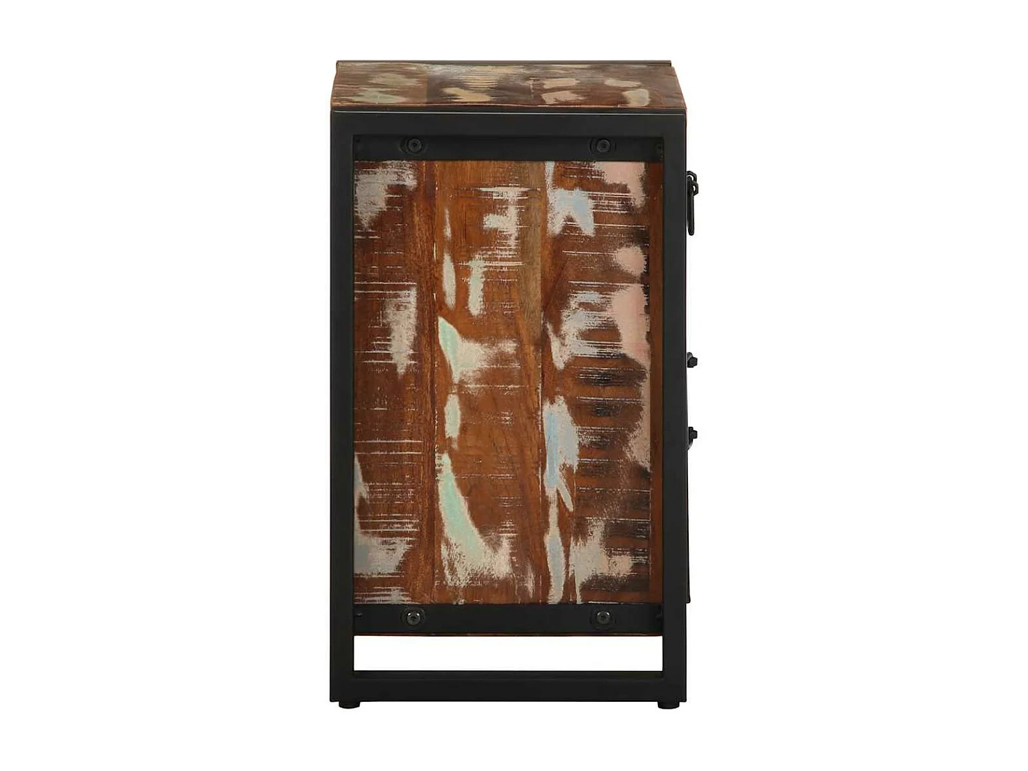 Comodini 2 pz Multicolore in Legno Massello di Mango Grezzo