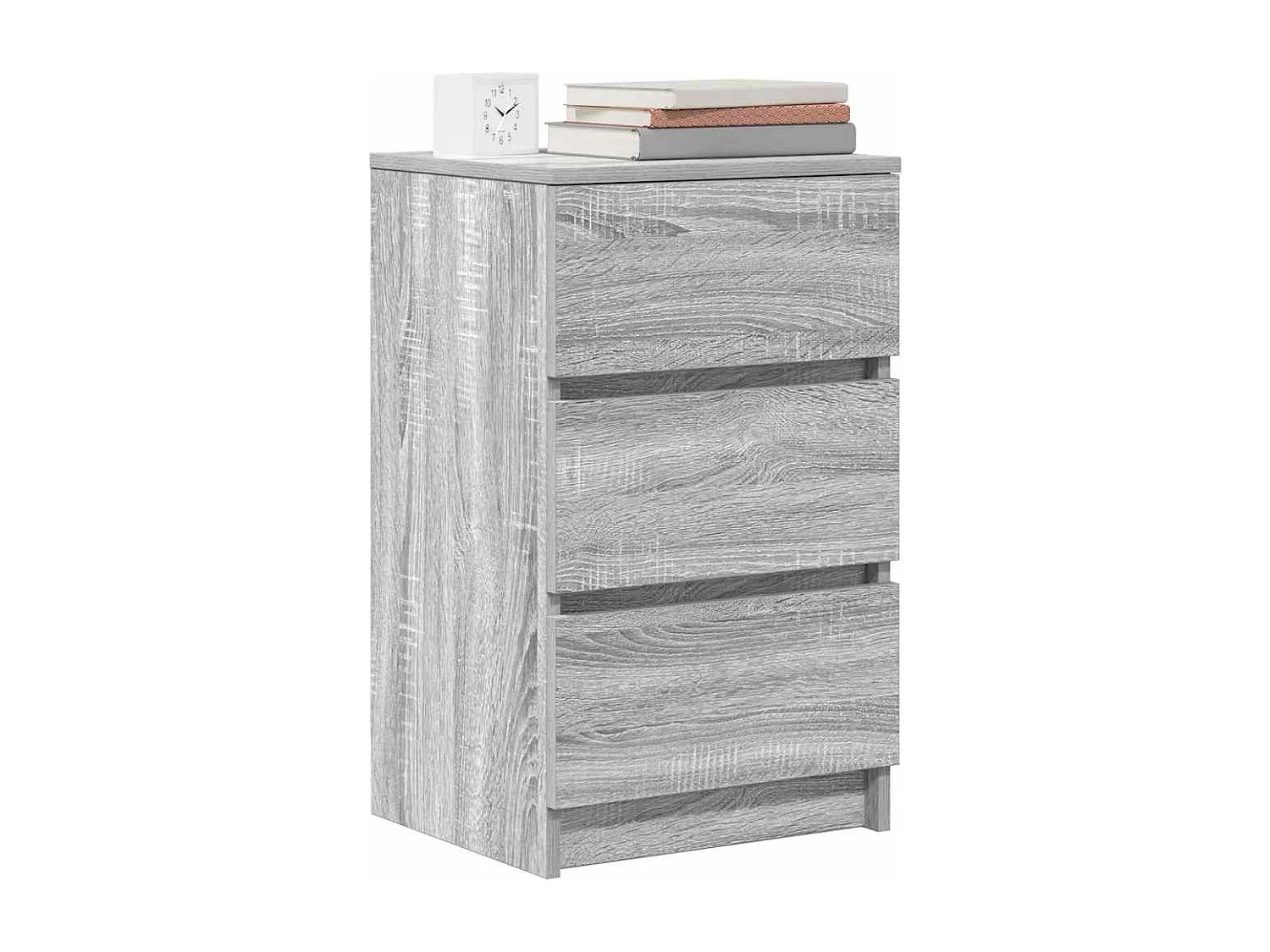 Nachtkastjes met 3 lades 2 st 39x35x65 cm grijs Sonoma