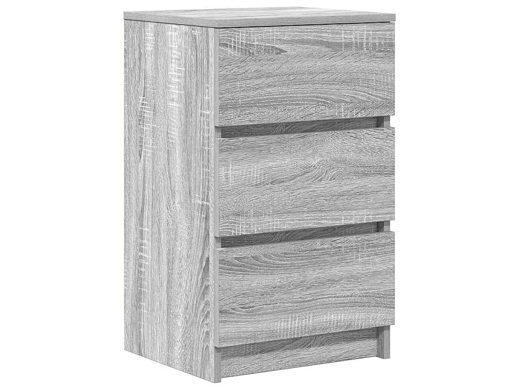 Nachtkastjes met 3 lades 2 st 39x35x65 cm grijs Sonoma