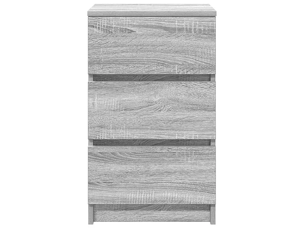 Nachtkastjes met 3 lades 2 st 39x35x65 cm grijs Sonoma