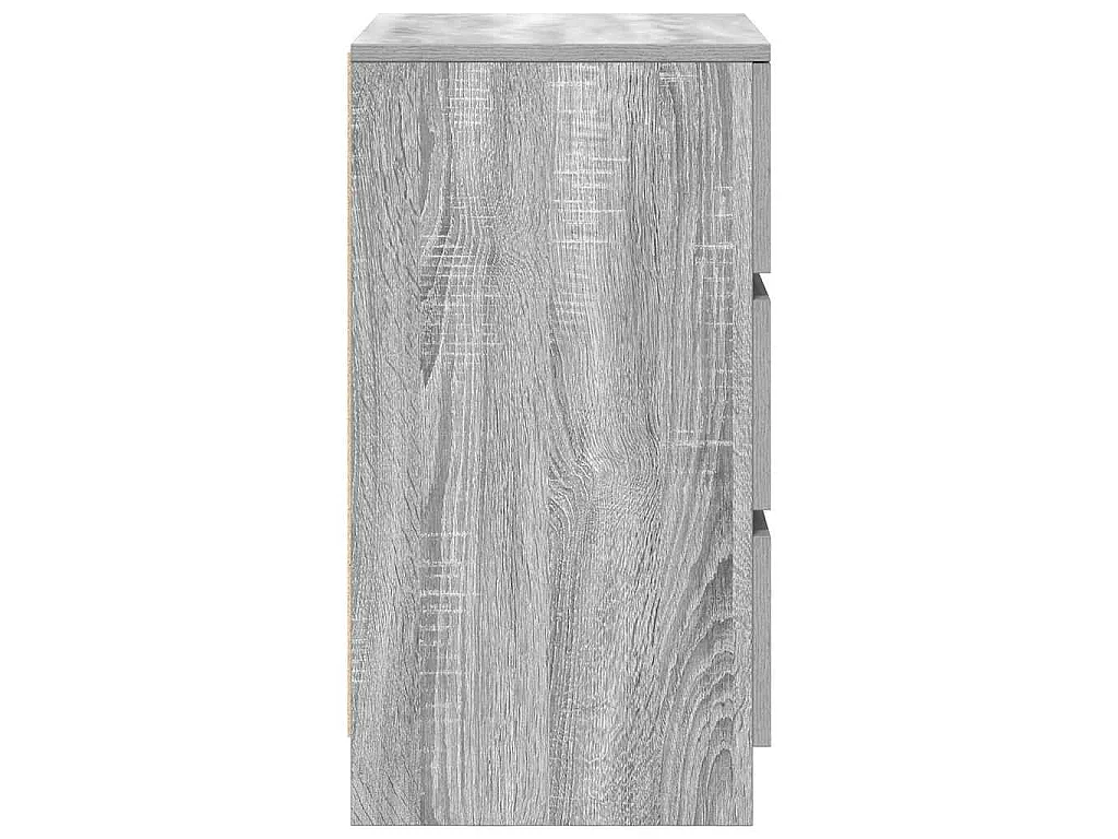 Nachtkastjes met 3 lades 2 st 39x35x65 cm grijs Sonoma