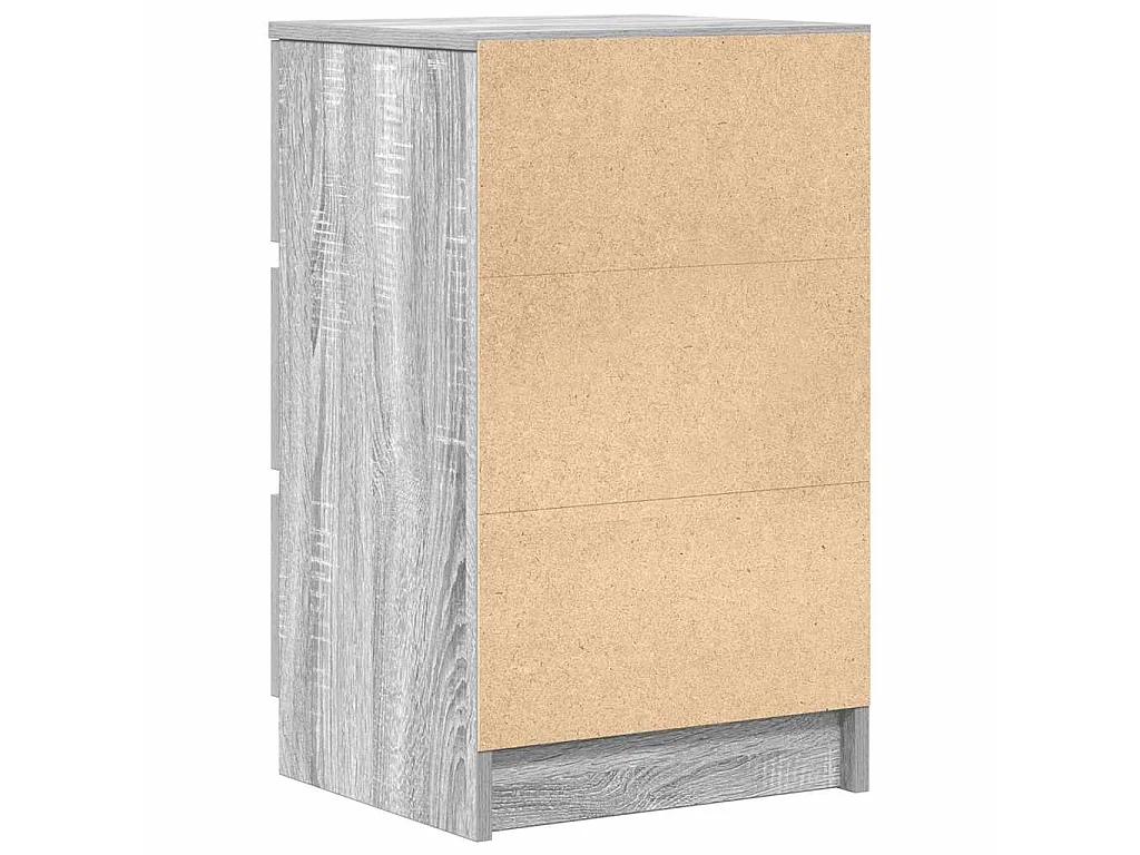 Nachtkastjes met 3 lades 2 st 39x35x65 cm grijs Sonoma