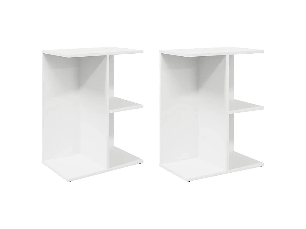 Nachttische 2 Stk. Weiß 46,5x29x61 cm Holzwerkstoff