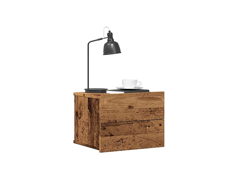 Comodini a Muro 2 pz Legno Antico 40x32x30 cm