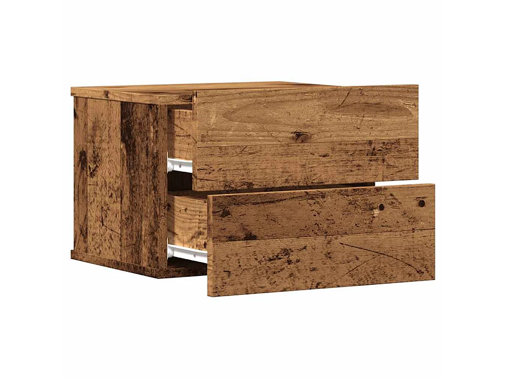 Tables de chevet murales 2 pcs vieux bois 40x32x30 cm