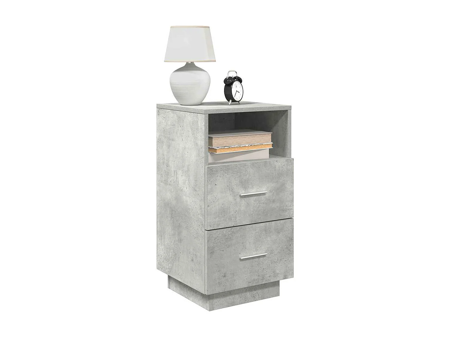Tables de chevet 2 pcs avec 2 tiroirs gris béton 36x36x68 cm