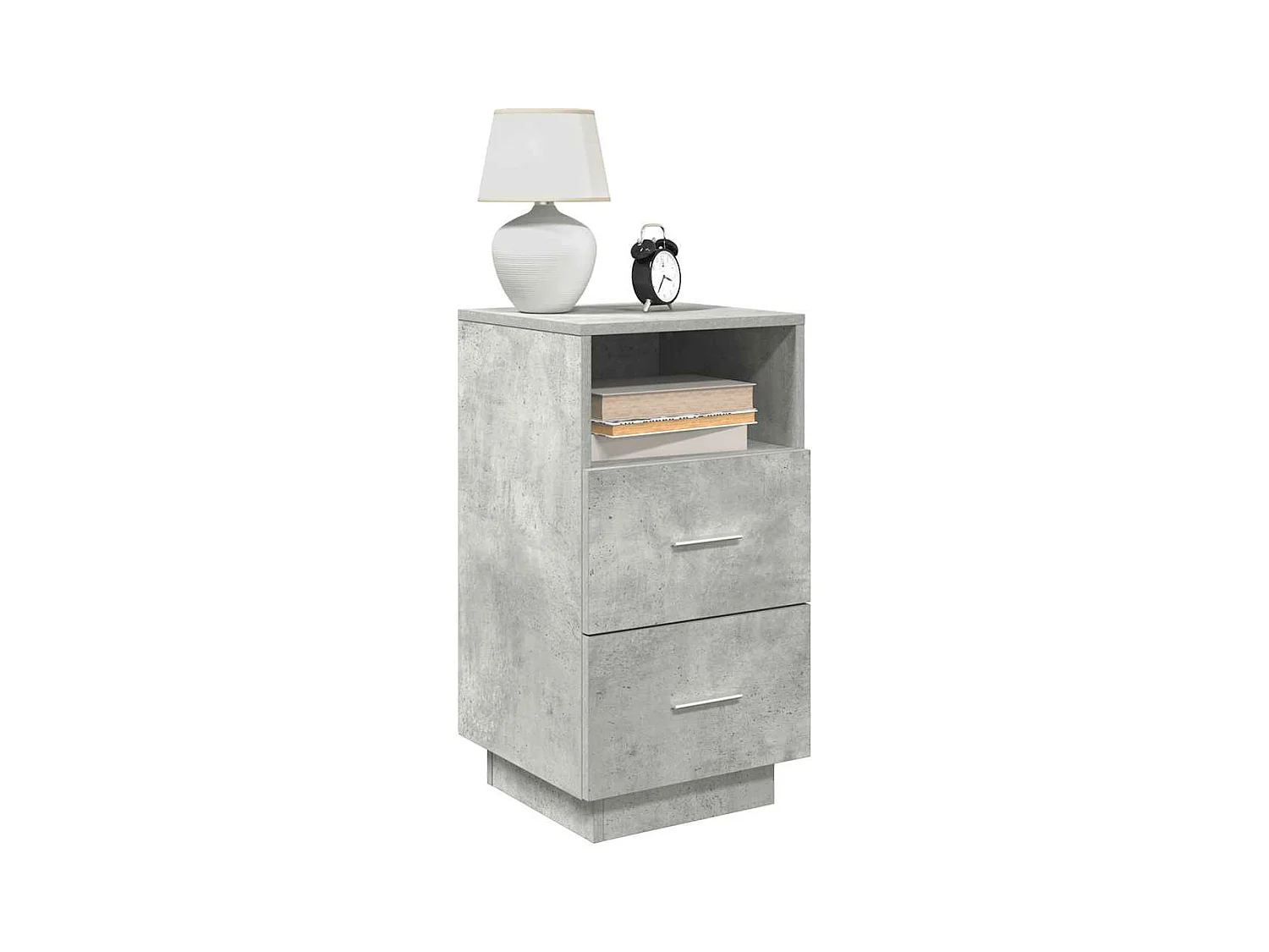 Tables de chevet 2 pcs avec 2 tiroirs gris béton 36x36x68 cm