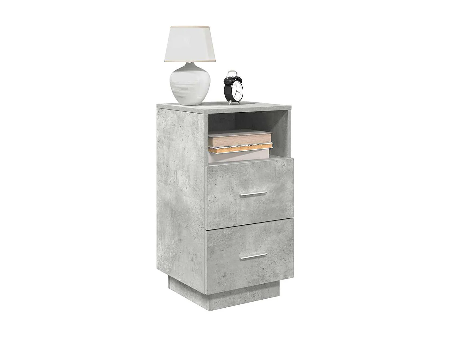 Nachtkastjes 2 st met 2 lades 36x36x68 cm betongrijs