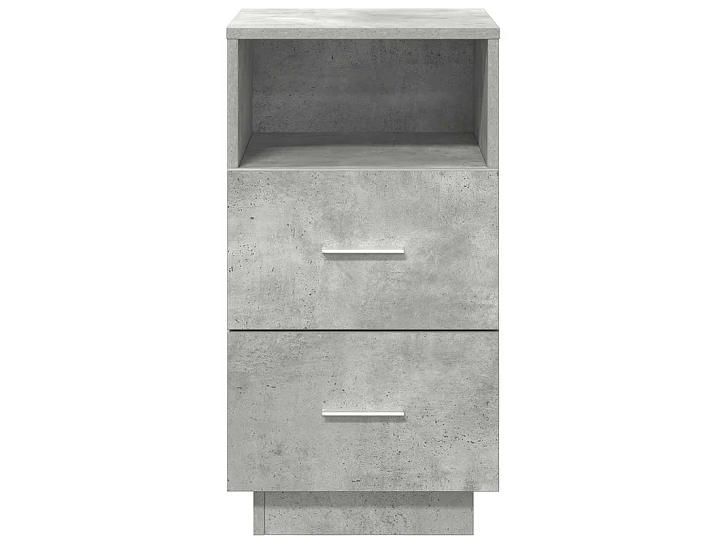 Tables de chevet 2 pcs avec 2 tiroirs gris béton 36x36x68 cm