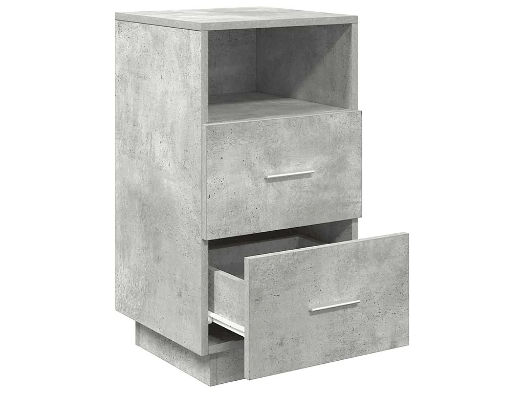 Tables de chevet 2 pcs avec 2 tiroirs gris béton 36x36x68 cm