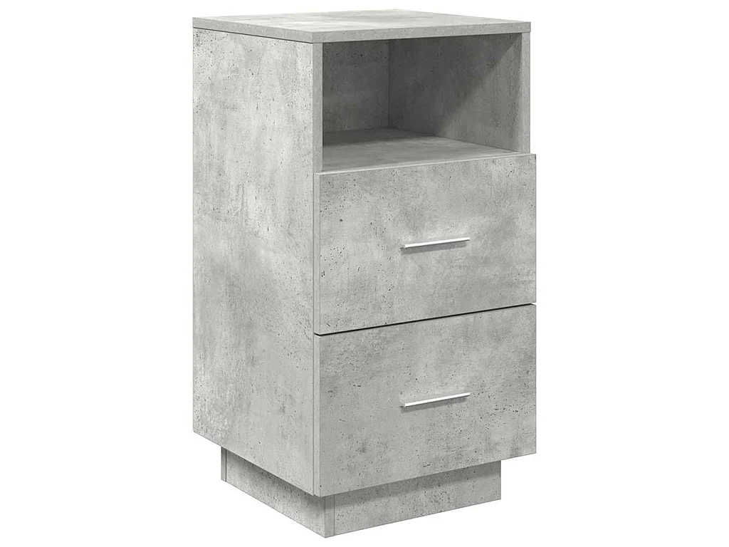 Tables de chevet 2 pcs avec 2 tiroirs gris béton 36x36x68 cm