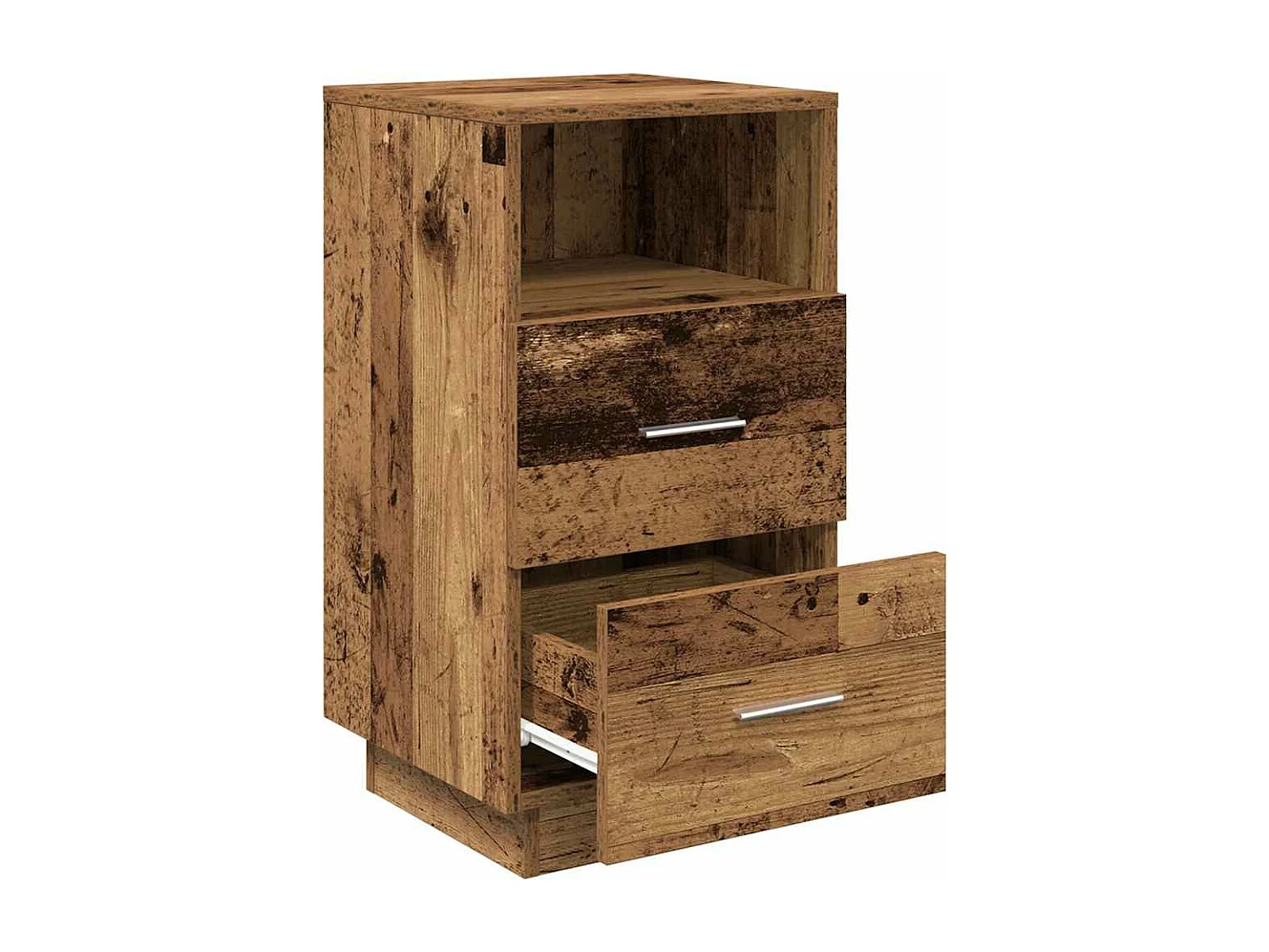 Tables de chevet 2 pcs avec 2 tiroirs vieux bois 36x36x68 cm