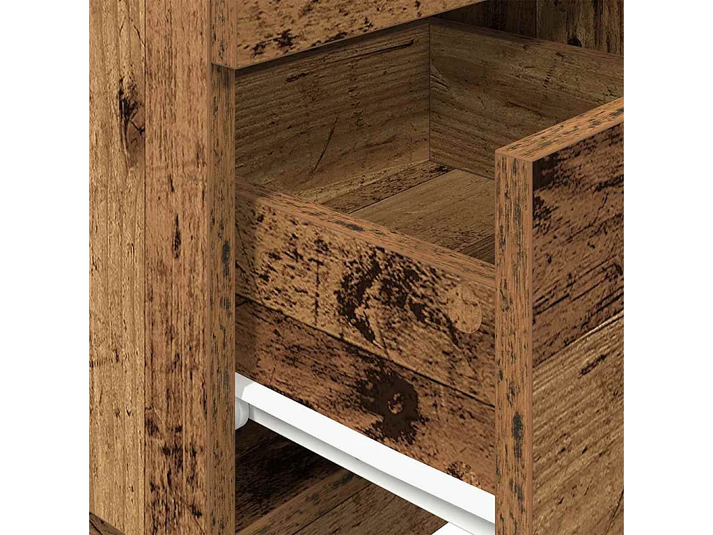 Tables de chevet 2 pcs avec 2 tiroirs vieux bois 36x36x68 cm