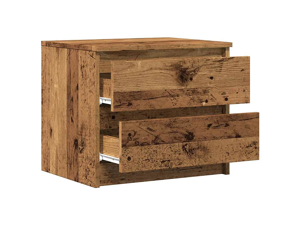 Tables de chevet 2 pcs vieux bois 50x40x43.5 cm bois ingénierie