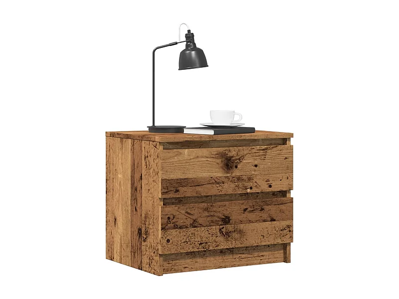 Comodini 2 pz Legno Antico 50x40x43.5 cm in Legno Multistrato