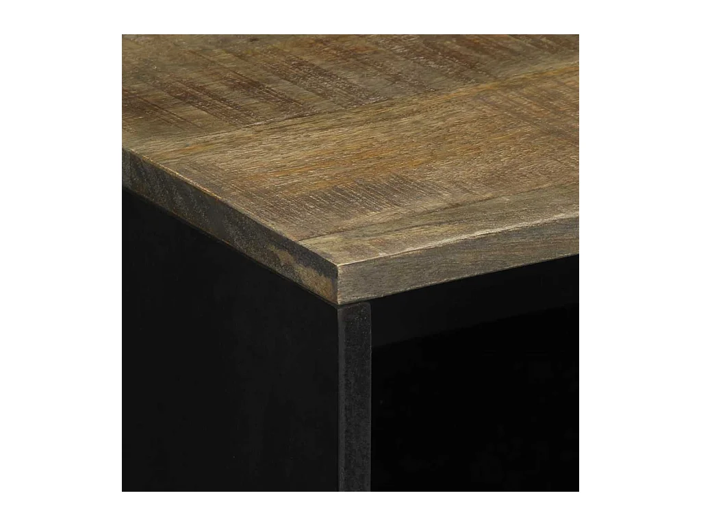 Nachtkastje 50x33x60 cm massief mangohout lichtgrijs