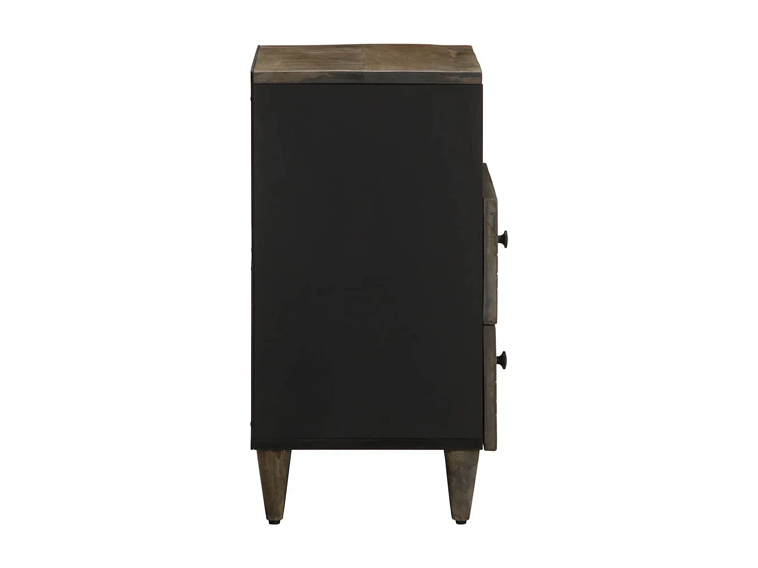 Comodino Grigio Chiaro 50x33x60 cm in Legno Massello di Mango