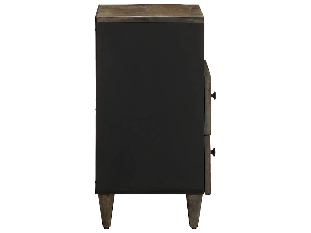 Nachttisch Hellgrau 50x33x60 cm Massivholz Mango