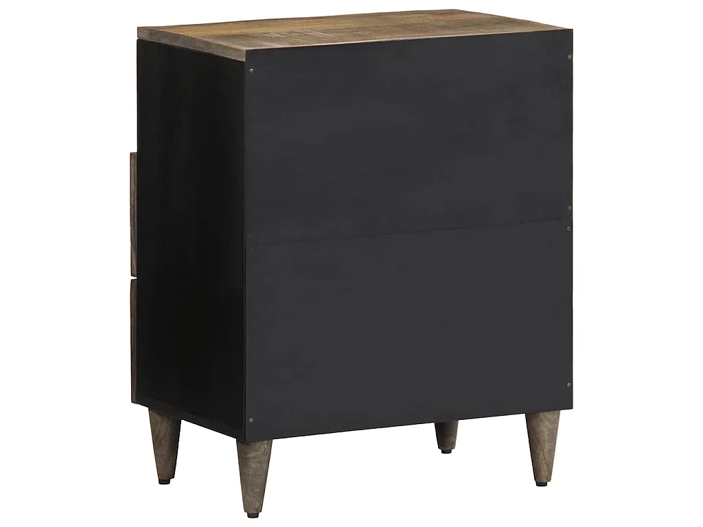Nachttisch Hellgrau 50x33x60 cm Massivholz Mango