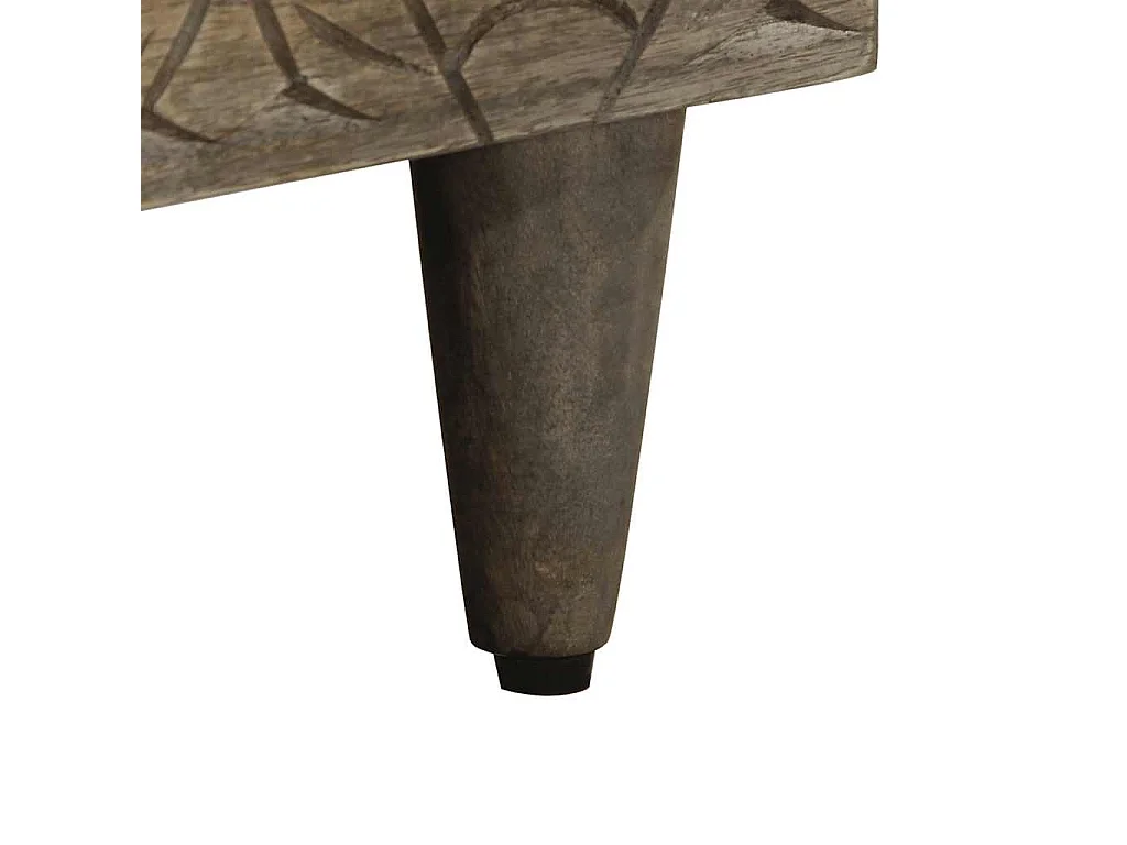 Nachttisch Hellgrau 50x33x60 cm Massivholz Mango