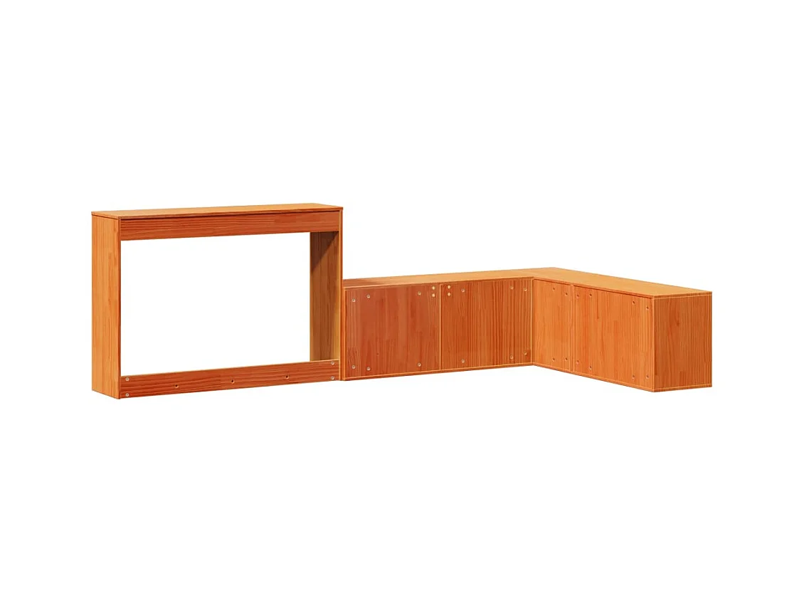 Nachtkastje met bureau 222x107x75 cm grenenhout wasbruin