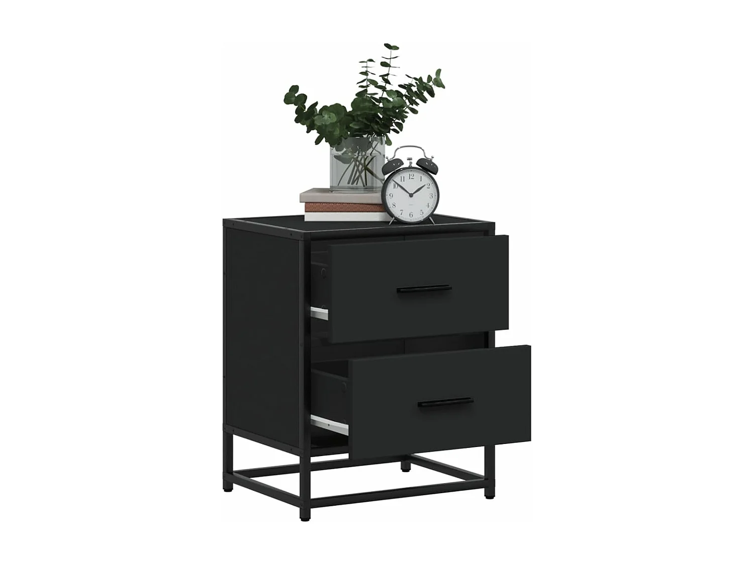 Table de chevet noir 40x31x50 cm bois d'ingénierie