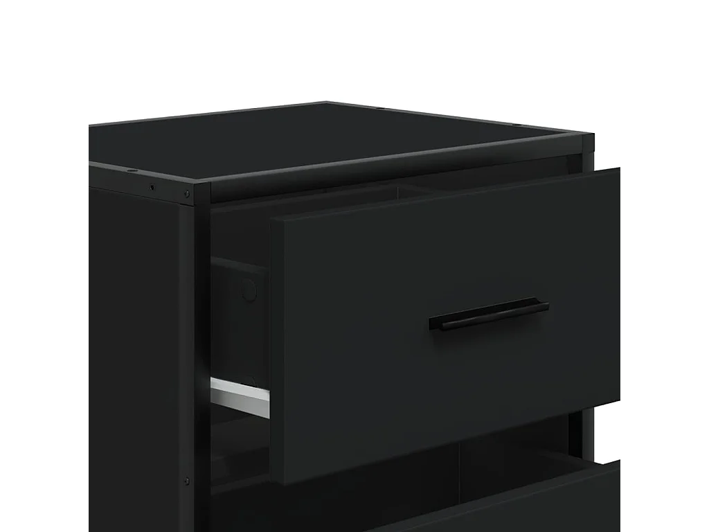 Table de chevet noir 40x31x50 cm bois d'ingénierie