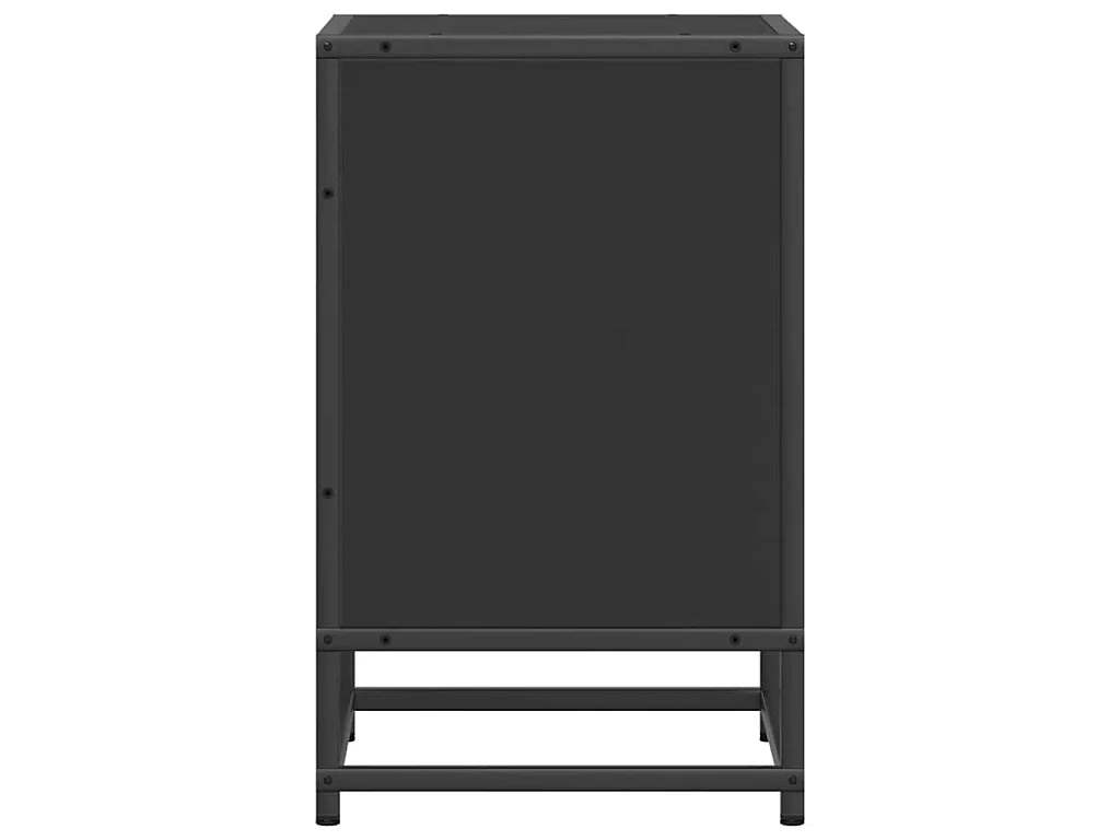 Comodino Nero 40x31x50 cm Legno Multistrato e Metallo