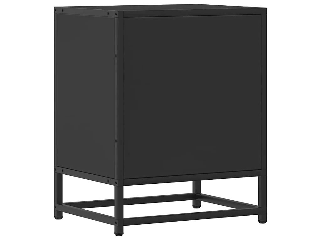 Comodino Nero 40x31x50 cm Legno Multistrato e Metallo