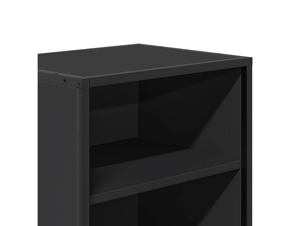 Comodino Nero 40x31x50 cm Legno Multistrato e Metallo
