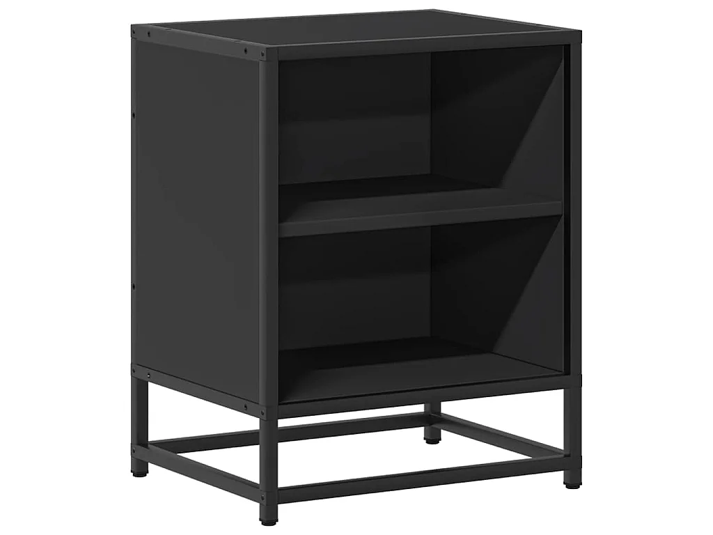 Table de chevet noir 40x31x50 cm bois d'ingénierie et métal