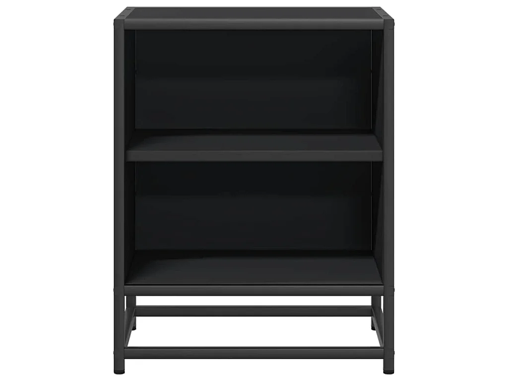 Nachttisch Schwarz 40x31x50 cm Holzwerkstoff und Metall
