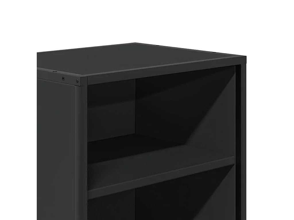 Nachttisch Schwarz 40x31x50 cm Holzwerkstoff und Metall