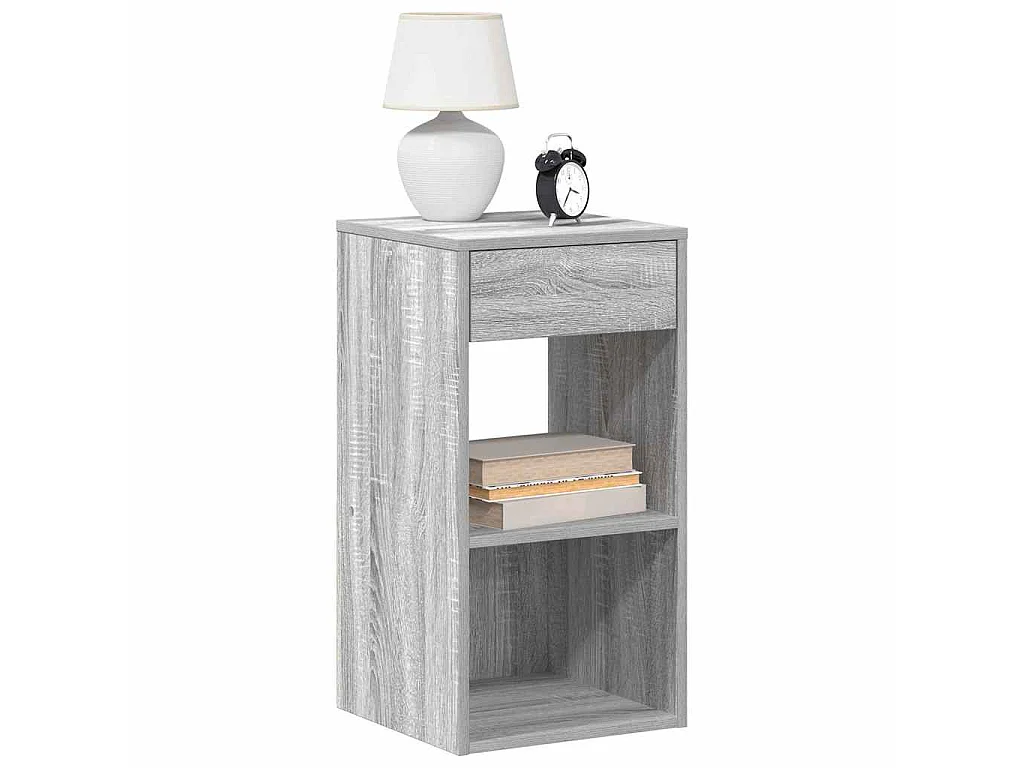 Nachtkastjes 2 st met lade 35x34x66,5cm grijs sonoma eikenkleur