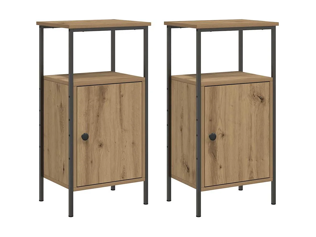 Tables de chevet 2 pcs chêne artisanal bois d'ingénierie