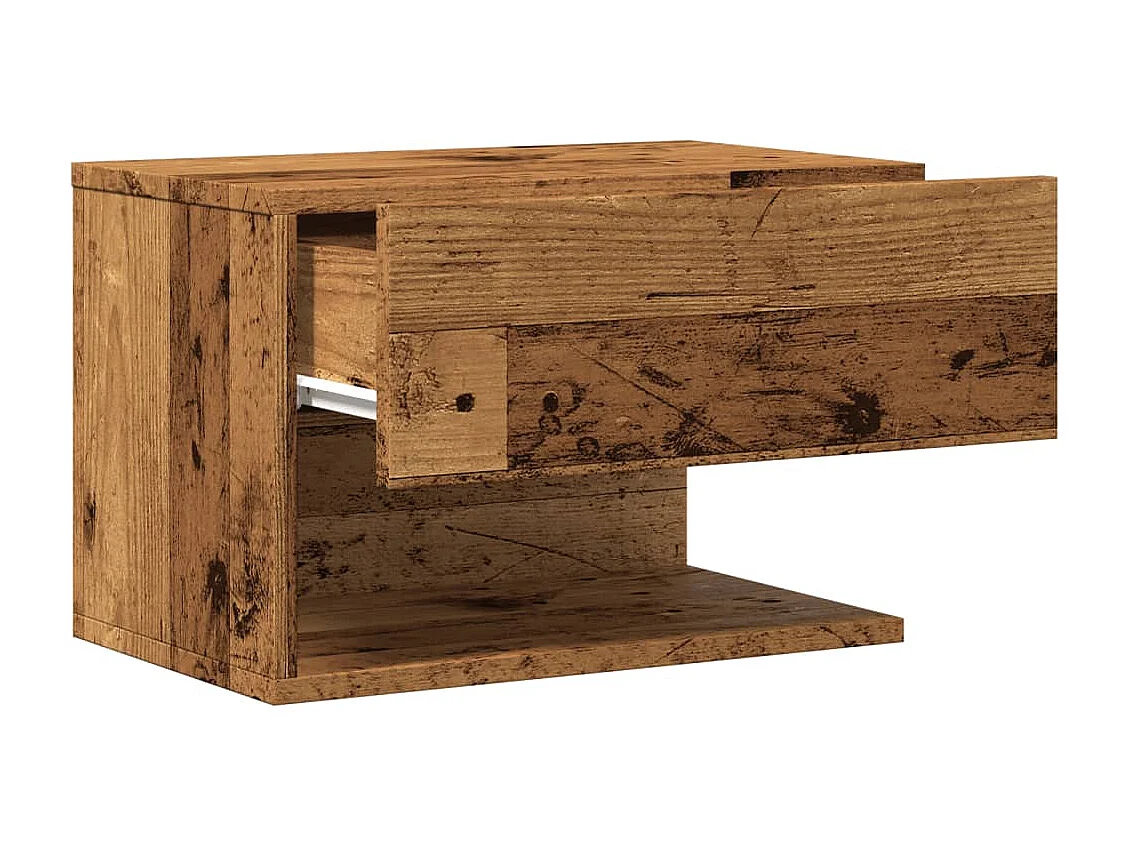 Comodini da Parete 2pz Legno Antico