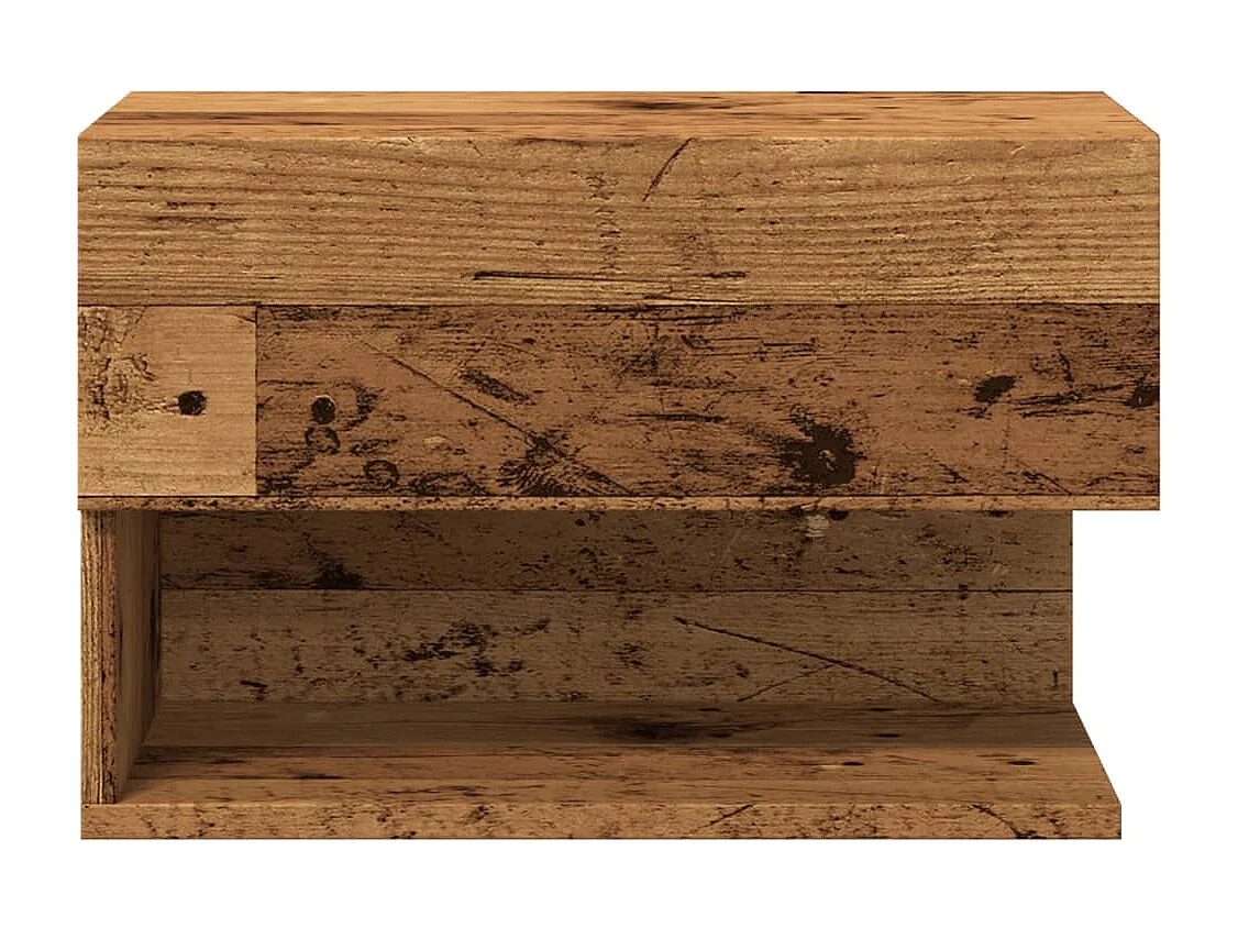 Mesita de noche de pared madera envejecida