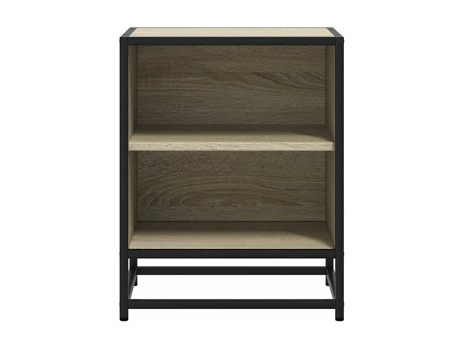 Nachttische 2 Stk. Sonoma-Eiche 40x31x50cm Holzwerkstoff Metall