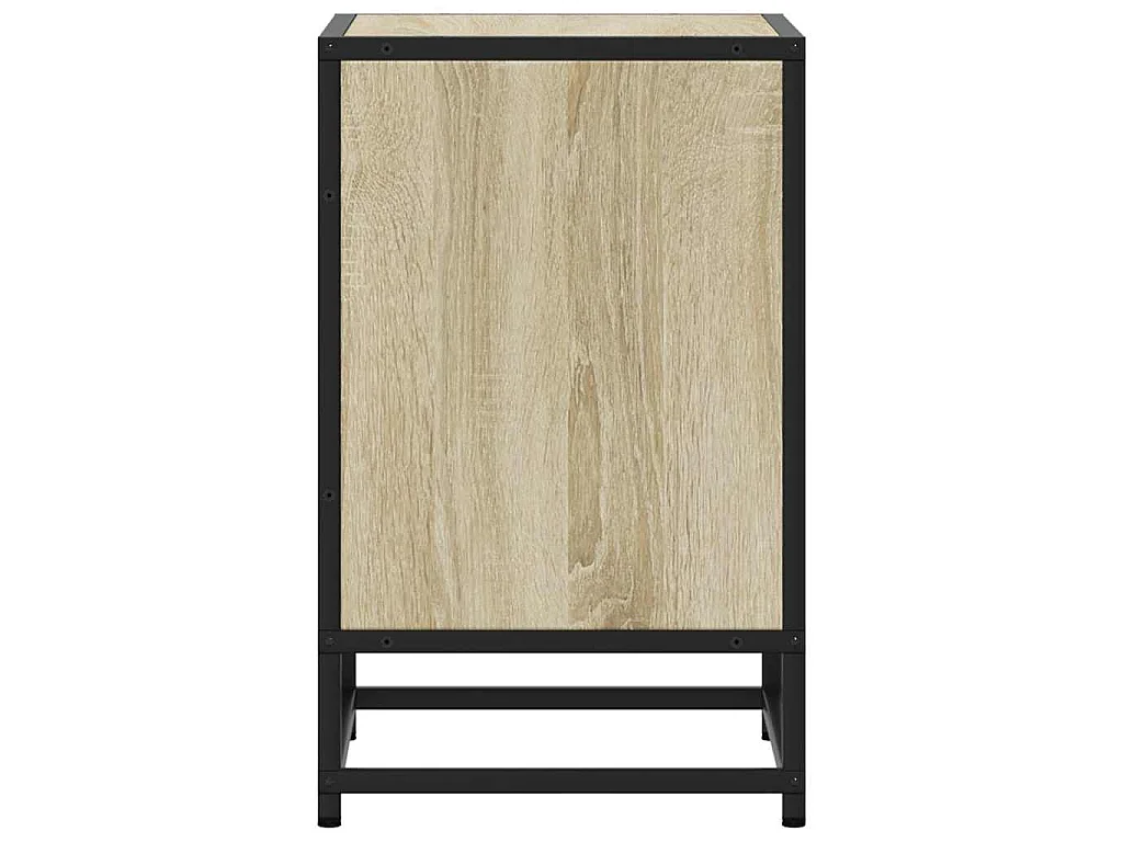Nachttische 2 Stk. Sonoma-Eiche 40x31x50cm Holzwerkstoff Metall
