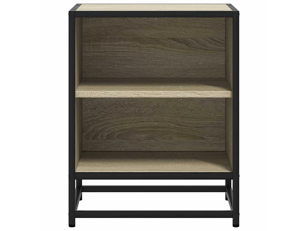 Nachttische 2 Stk. Sonoma-Eiche 40x31x50cm Holzwerkstoff Metall