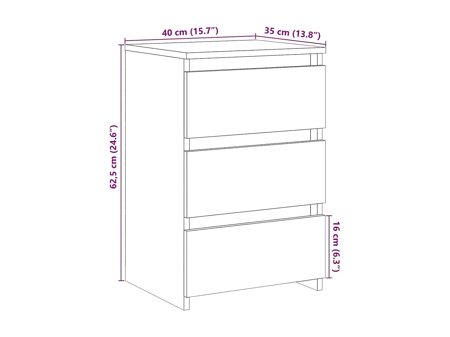 Nachttisch Altholz-Optik 40x35x62,5 cm Holzwerkstoff