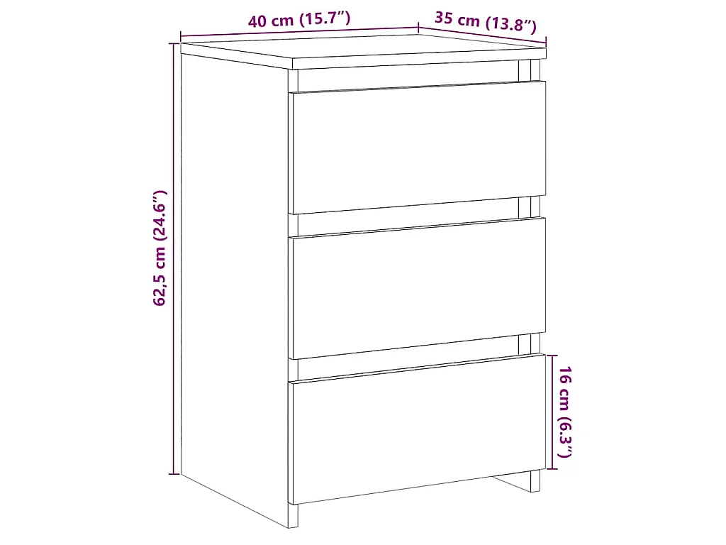 Nachttisch Altholz-Optik 40x35x62,5 cm Holzwerkstoff