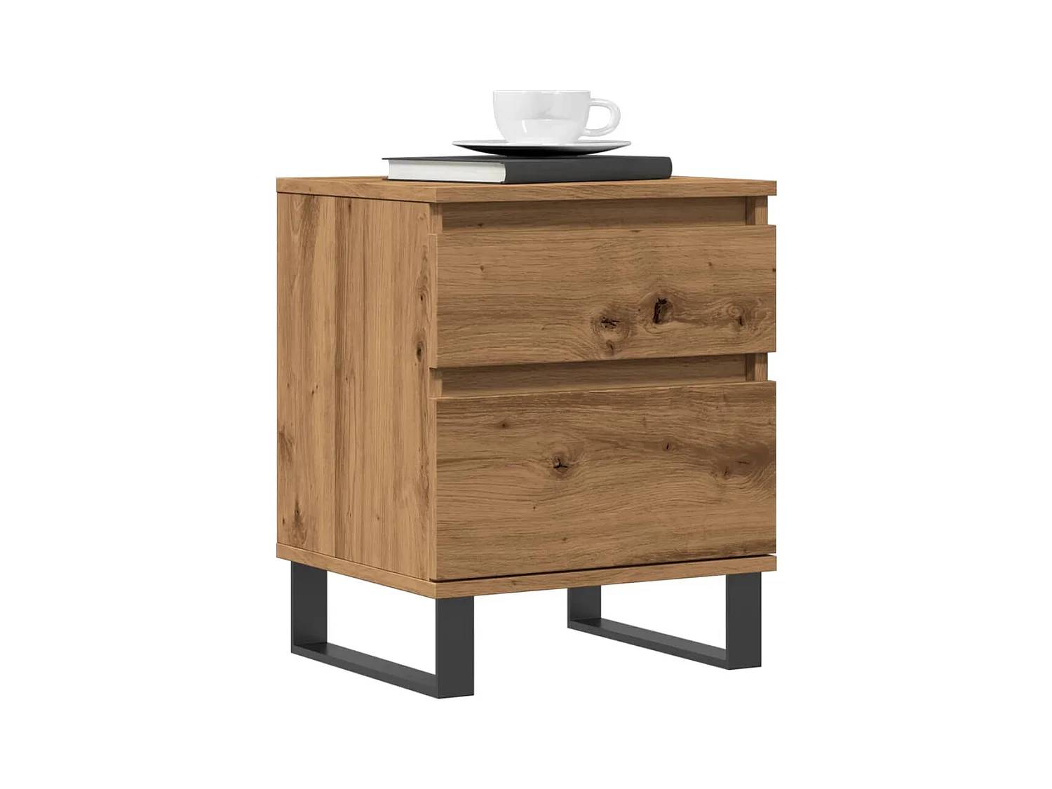 Comodino Rovere Artigianale 40x35x50 cm in Legno Multistrato