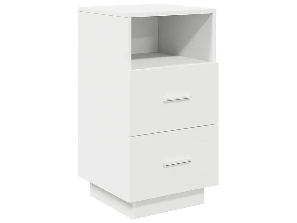 Tables de chevet 2 pcs avec 2 tiroirs blanc 36x36x68 cm