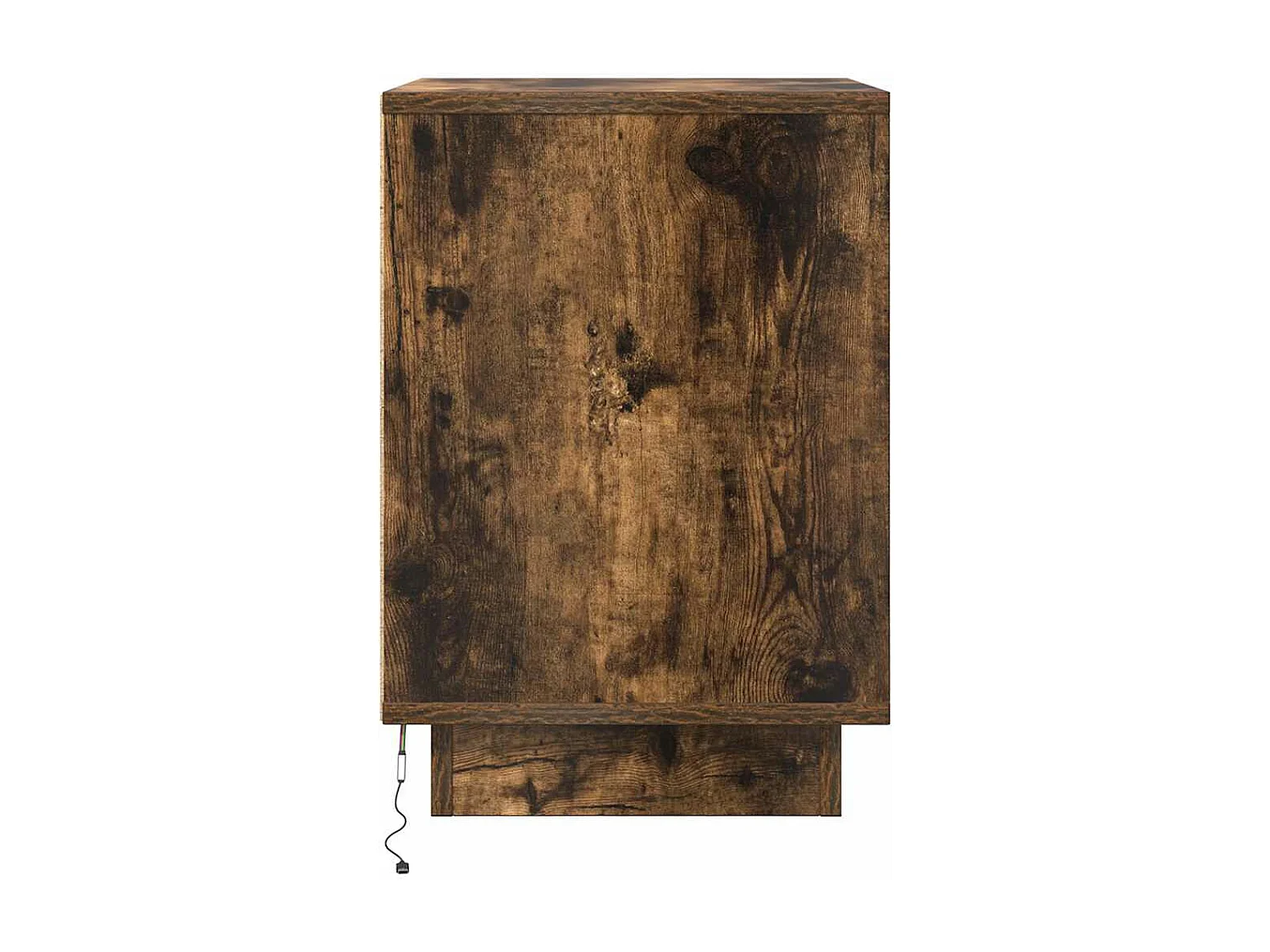 Table de chevet avec lumières LED chêne fumé 38x34x50 cm