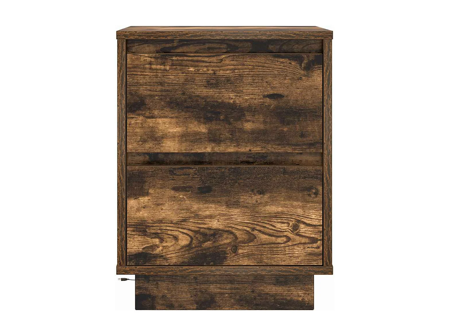 Table de chevet avec lumières LED chêne fumé 38x34x50 cm