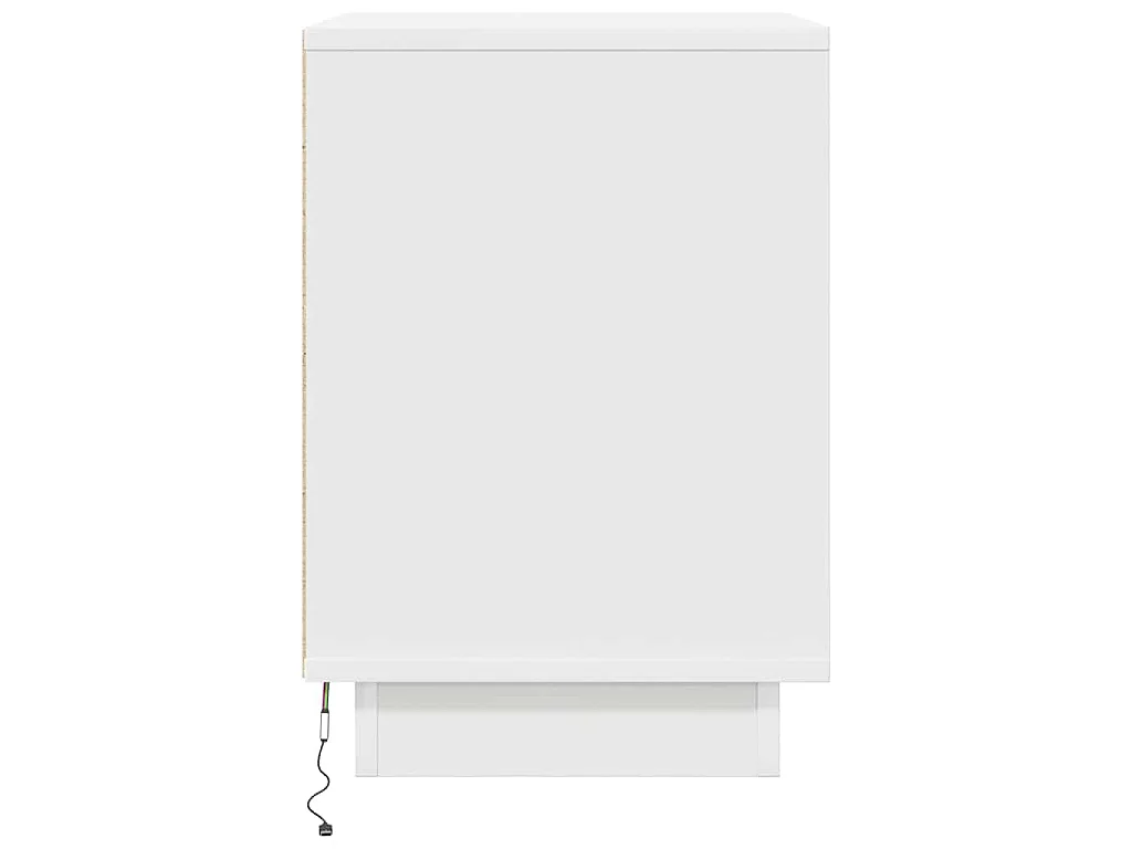 Nachtkastje met LED-verlichting 38x34x50 cm wit