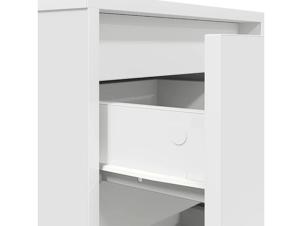 Nachtkastje met LED-verlichting 38x34x50 cm wit