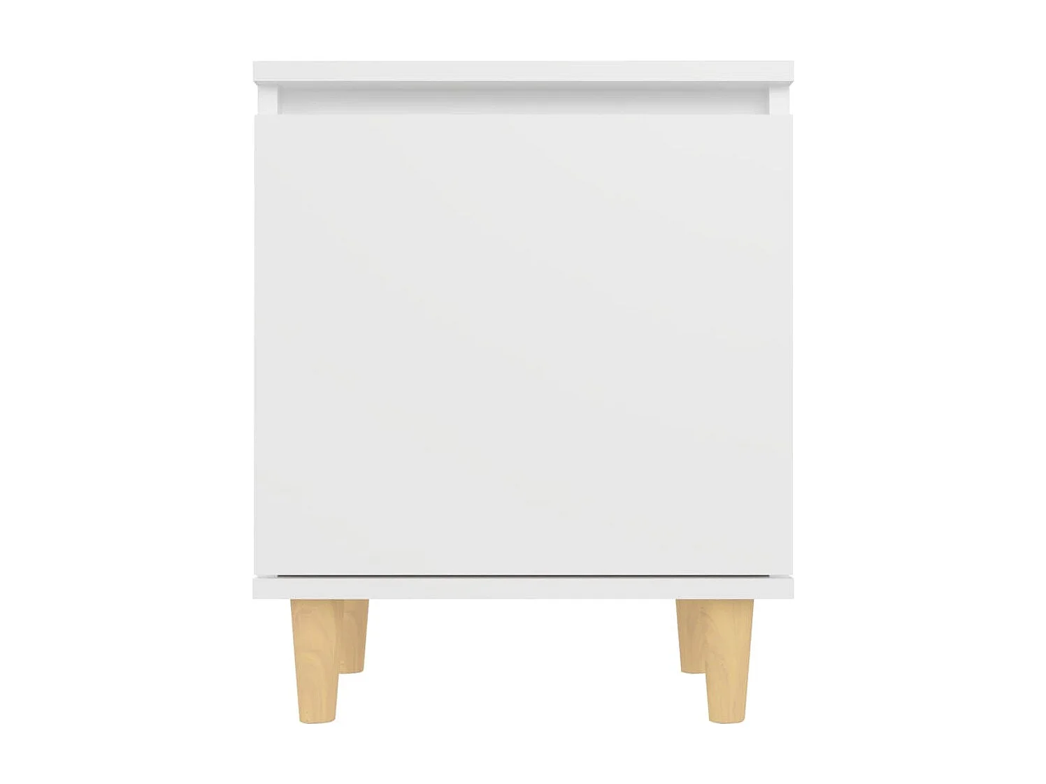 Tables de chevet avec pieds en bois 2 pcs Blanc 40x30x50 cm