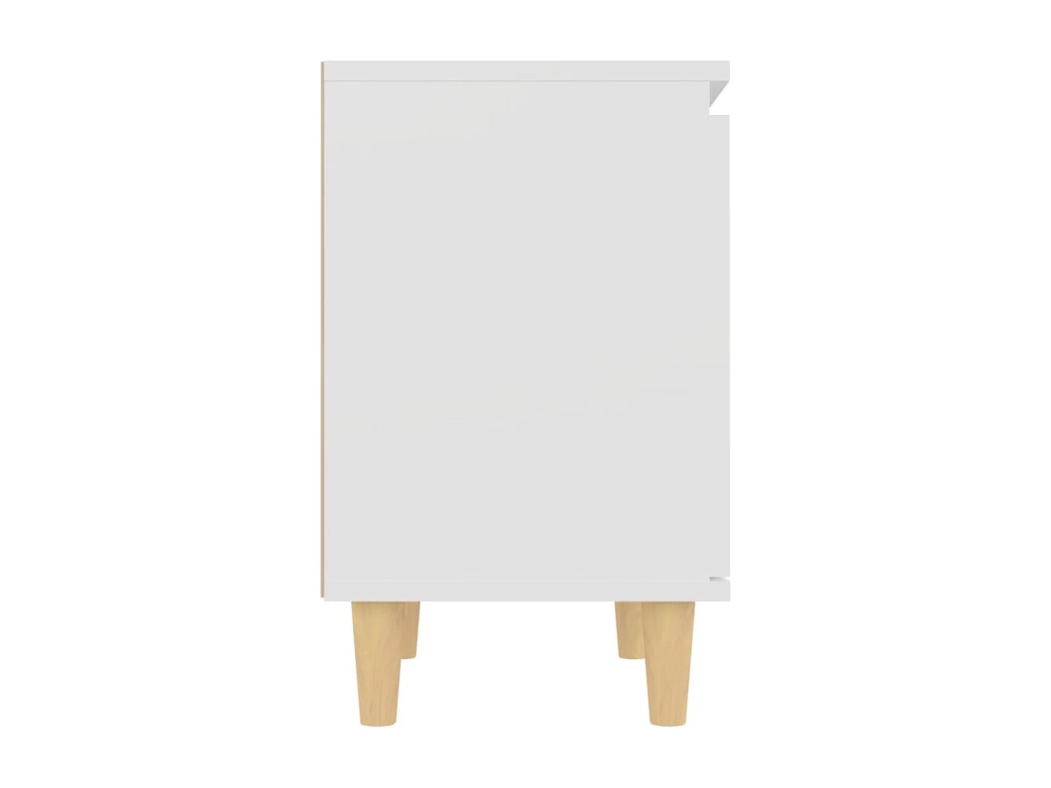 Tables de chevet avec pieds en bois 2 pcs Blanc 40x30x50 cm